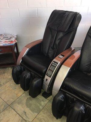 Massage chairs at the Carwash