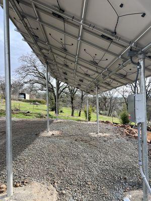 Underneath the carport