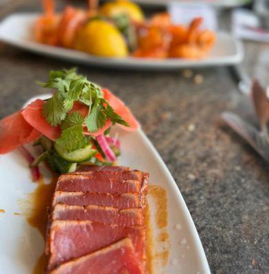 Appetizers! Ahi Tuna and SPICY SHRIMP