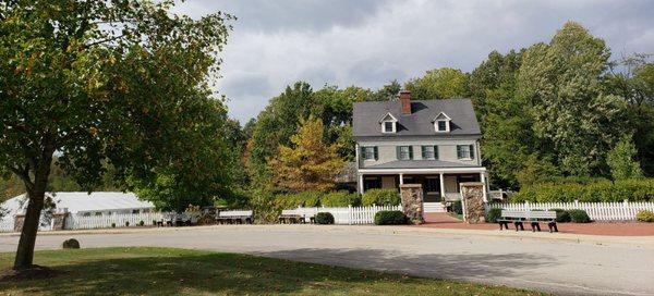 Ambassador House with the event tent on the left