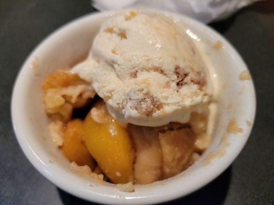 Peach cobbler (ice cream from sugar hill creamery)