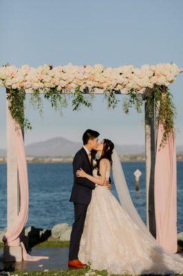 The ceremonial arch we got...it's not terrible, but the greenery looks like an afterthought, rather bare and thin. PC: Valerie Durham