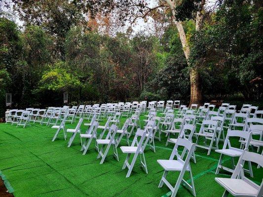 Padded chairs, Astroturf, dolly heaters and more available for rent. Message us today for your next event!