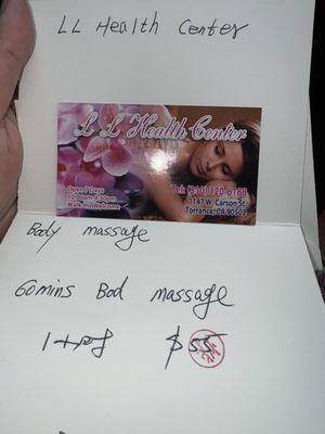 1 hour massage Gift Certificate fir $55