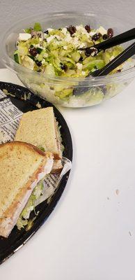 Awesome Greek salad & The Lakeside sandwich.