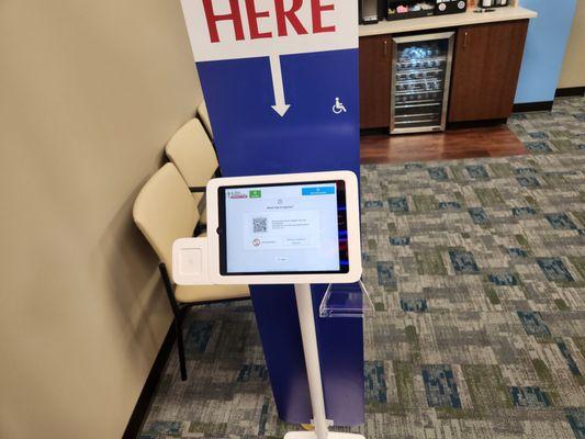 Register and/or check in kiosk