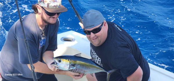 Nice catch, matches his hat! :)