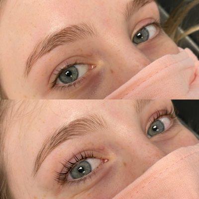 Before & after natural style lash lift