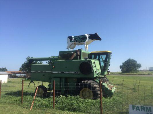 Tractor out front