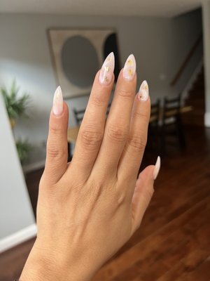 Acrylic Pink Marble with gold flakes set