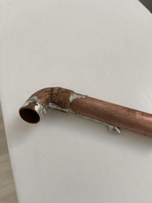 improperly soldered pipe