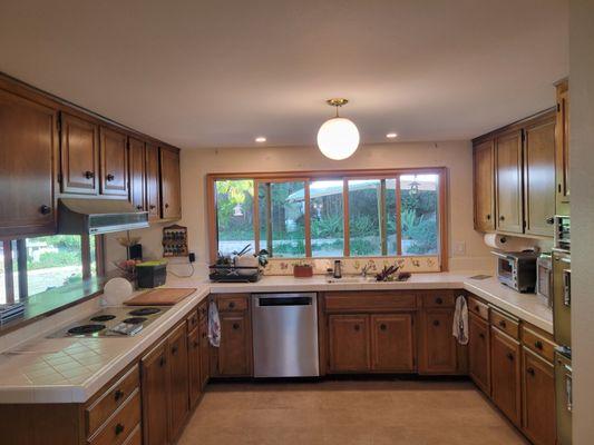 Kitchen after texture and paint.