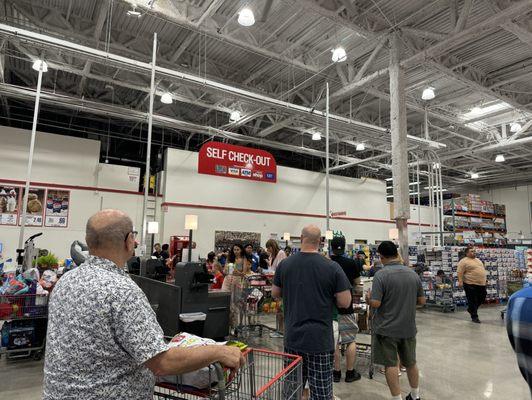 The line for self checkout