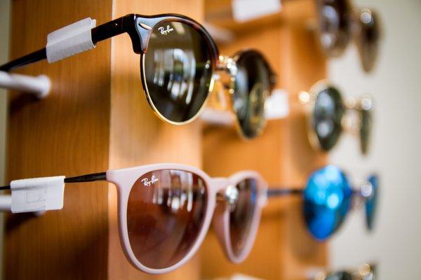 Prescription eye glasses and sunglasses. Color and reflective lenses.