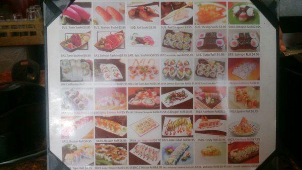 Sushi they serve.