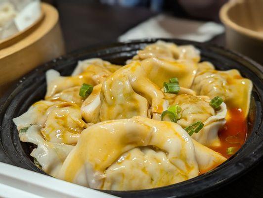 Pork and Vegetable Wonton in Chilli Oil