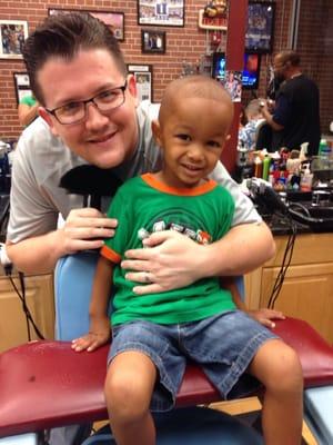 Jonathan does a great kids haircut!  Very patient.