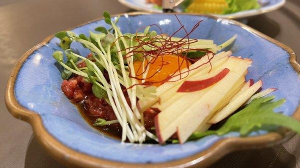 Marinated Raw Beef with Egg Yolk