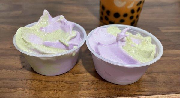 Taro & Matcha Swirl Ice Cream