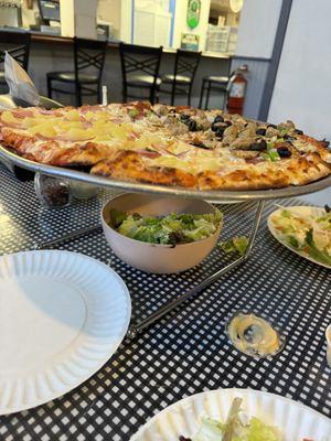 Pizza and salad