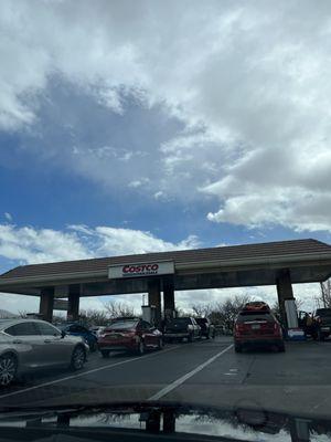 Lines for Costco gas