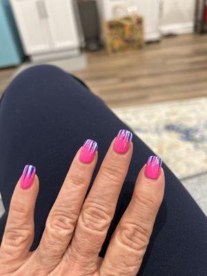 Photo of my nails I had done before going out of town. Beautiful.