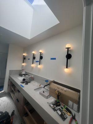 Master bath lights remodeling