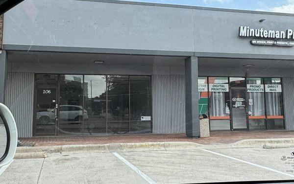 Empty store front Unit 106, former location of computer repair store.