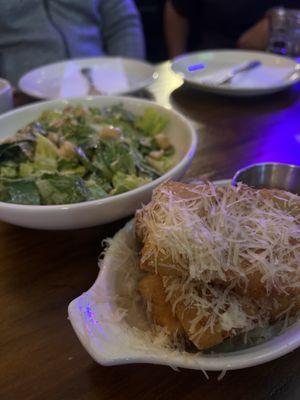 Mozzarella sticks and caesar salad