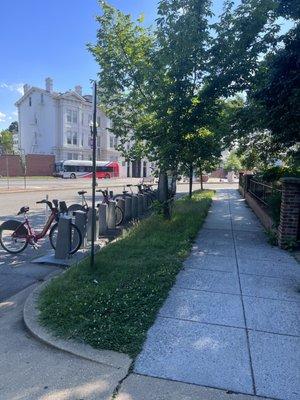 City bikes around the corner, parking too!