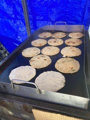 Pupusas cooking