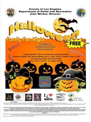 Halloween Family Fun Night! Free Free ! Free Food, Candy, Games! A community event for all.