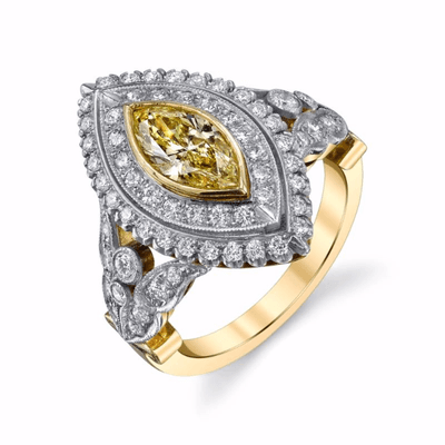 Custom Handmade Fancy Yellow Diamond Ring