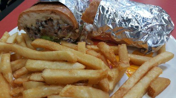 Steak torta with fries