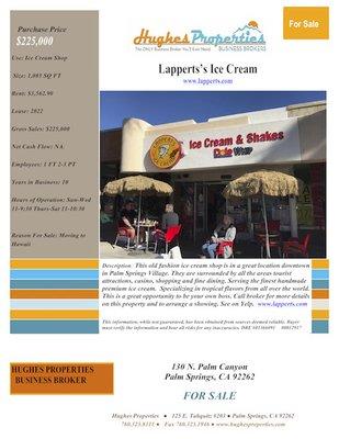 Lappet's Ice Cream #palmsprings #businessforsale