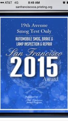 SAN FRANCISCO 2015 AWARD