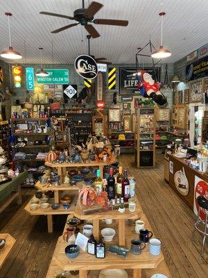 Local Jams,jelly's and pottery, along with a few of our wide variety of Case Knives.