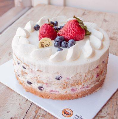 New 4th of July Vanilla Fruit Cake! Order them at ordermonarca.com