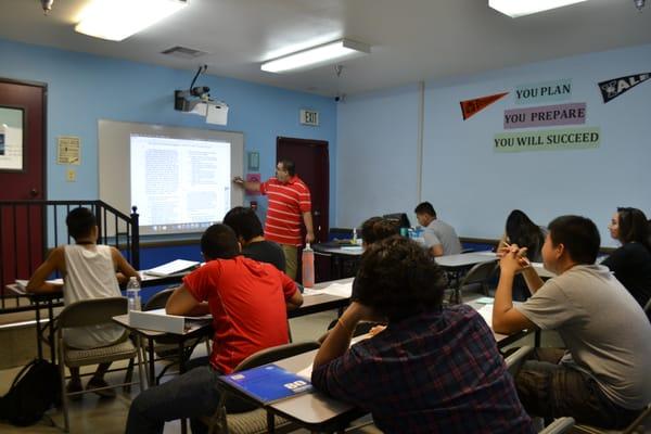 SAT students paying close attention to the teacher's instruction.