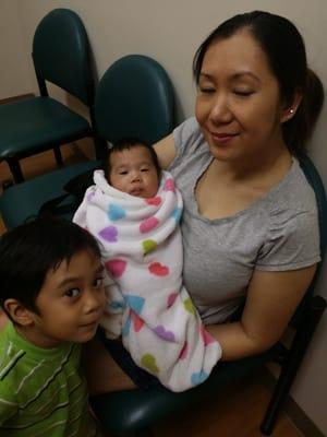 Da famm for baby Solisia's 2 month well baby checkup