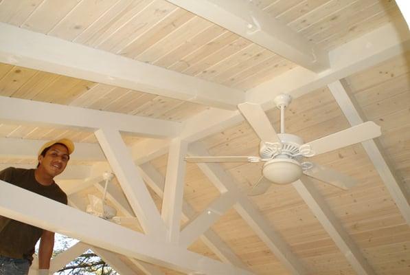 Repainting/staining of porch ceiling for Highlands, NC home