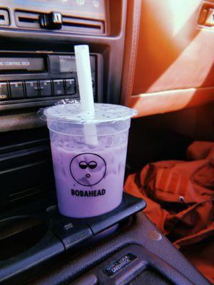 Taro milk tea with boba