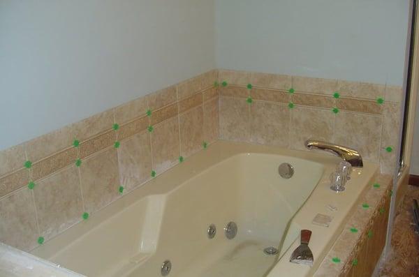 Bathroom remodel tile job