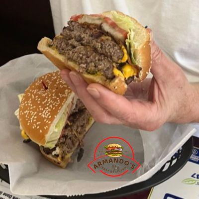 A real double cheeseburger!