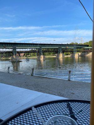 Outdoor dining along the Fox river