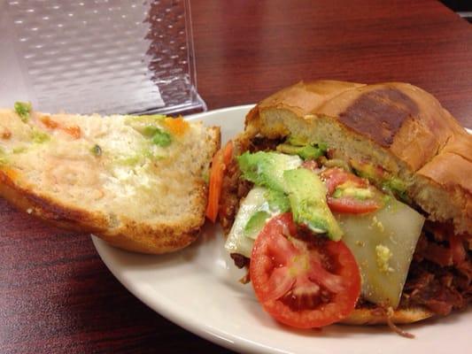 Hands down the best tortas in ri! Made with chorizo shaved pork shoulder and carne asada