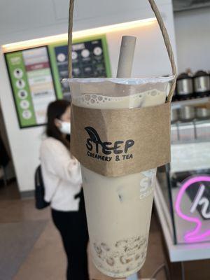 Honey Lavender Earl Grey Milk Tea with agar boba