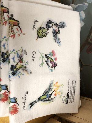 Hummingbird dish towel