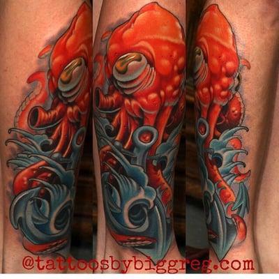 Octopus tattoo by Big Greg