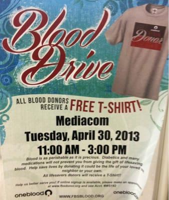 Blood Drive 4/30/13 11-3pm